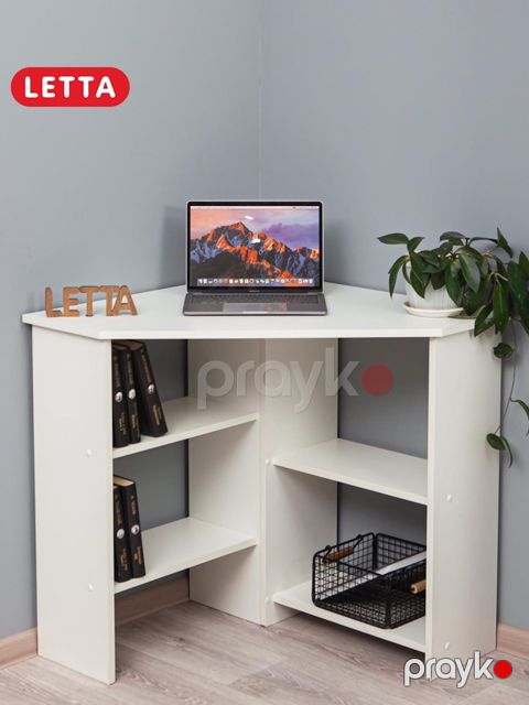 Yazı masası Letta White, 75х75х75 sm, Ldsp, ağ — Bakı