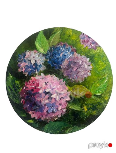 Rəsm Bağ çiçəkləri, kətan, yağlı, 32x32 sm — Bakı