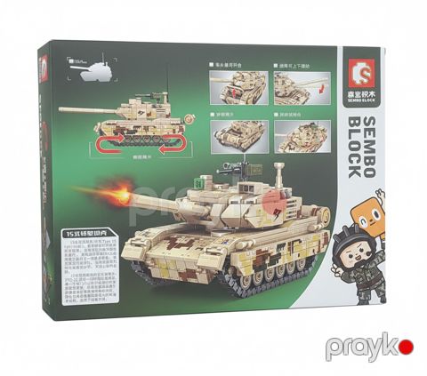 Metal konstruktor Tank Sembo Block, 718 element, 6+ yaş — Bakı