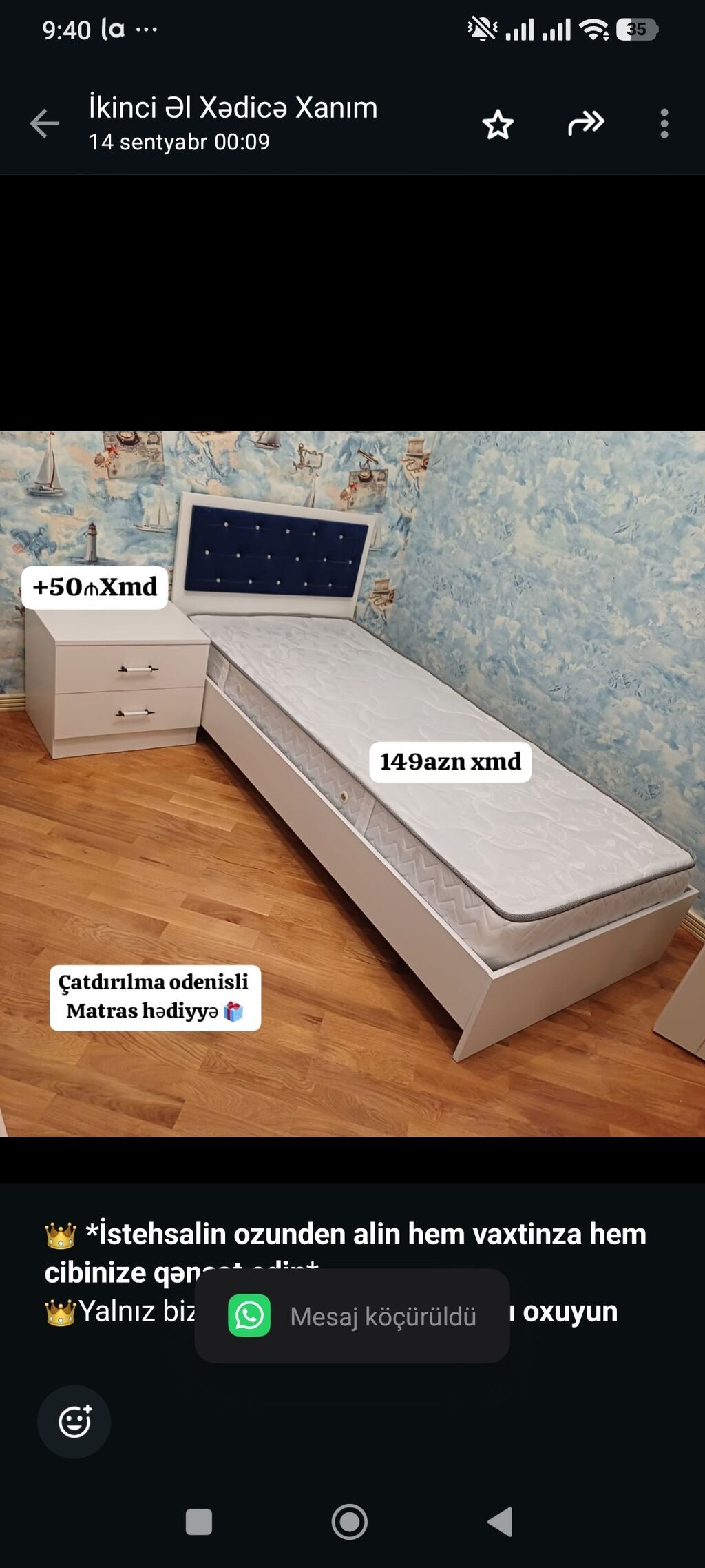 İstehsalin ozunden alin hem vaxtinza hem cibinize qənaət edin — Yataqlar, Bakı