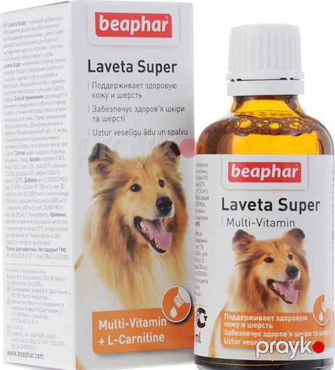 Vitaminlər Beaphar Laveta Super tüktökülmə əleyhinə gözəl parlaq xəz üçün, itlər üçün, 50 мл — Bakı
