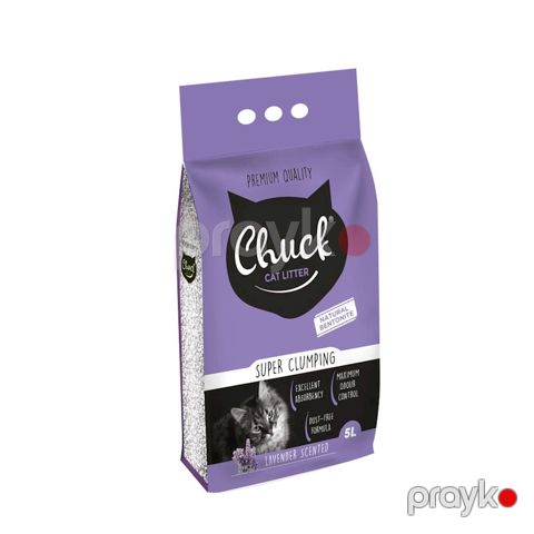 Natural doldurucu Chuck pişiklər üçün, bentonit ilə, lavanda ətri ilə, 5 l — Bakı