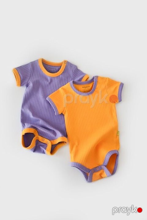 Oğlanlar üçün 2 ədədli bodi dəsti BabyCosy CSYR4202, rəngbərəng, pambıq/elastan, ölçü 18-24 ay — Bakı