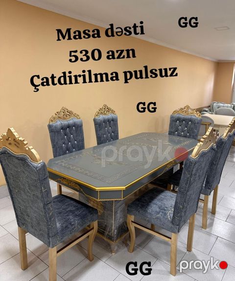 Məhsul: Klassik üslublu masa dəsti Tərkibi: - 1 ədəd düzbucaqlı yemək — Bakı