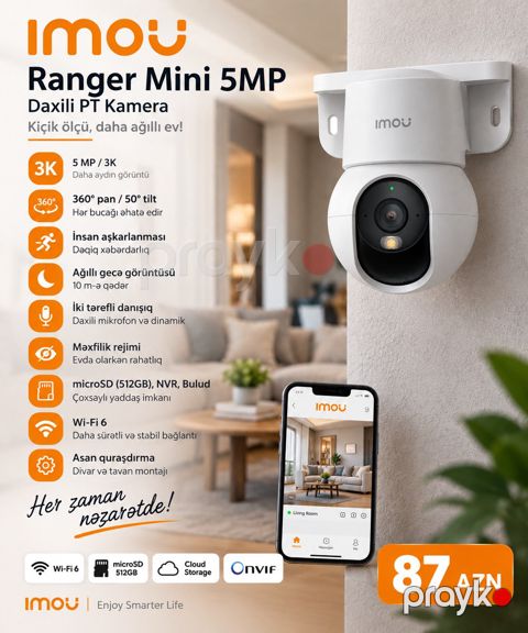 Imou 5MP 360° Wi-Fi Kamera — Bakı