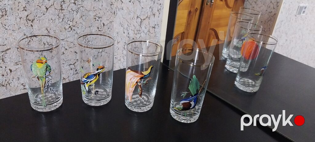 Stəkanlar, rəng - Qızılı, Şüşə, 6 ədədli dəst, 300 ml — Süfrə qabı, Salyan (2)