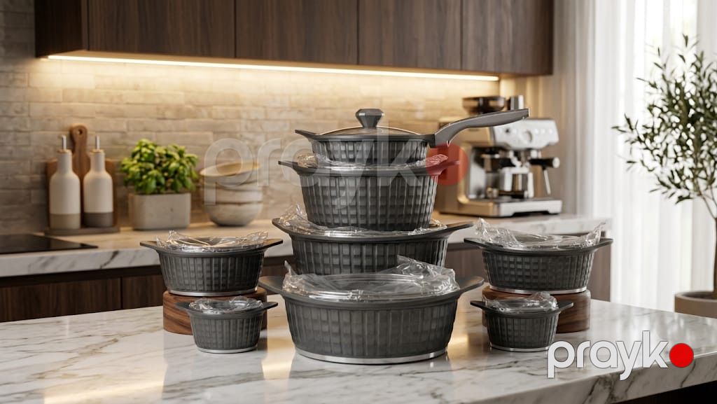 Qazan-tava dəsti Vip Chef, Qranit, 20 sm, 24 sm, 26 sm, 28 sm, 32 sm, qəhvəyi — Mallar, Bakı (2)
