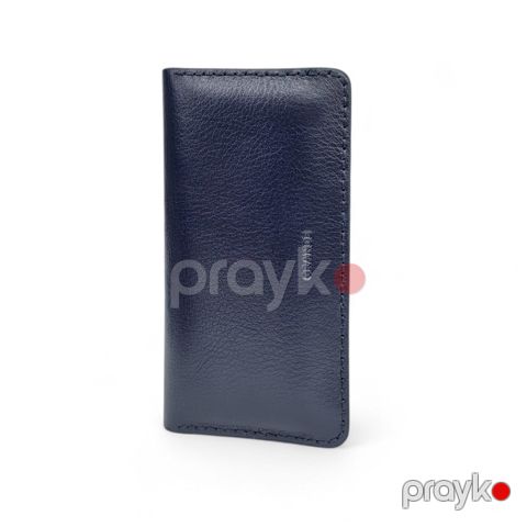 Portmone Grande, göy, təbii dəri, 9 sm — Bakı