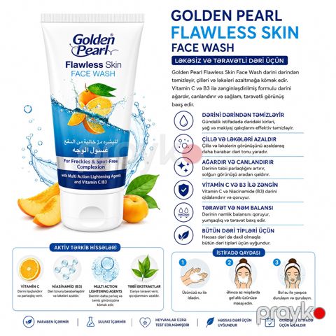 Üz üçün yuyunma geli Golden Pearl Flawless 100 ml — Bakı