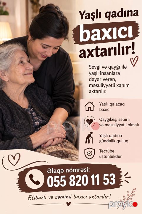 Yaşlı qadına baxıcı xidməti Xidmətin tələbləri və vəzifələri — Gəncə