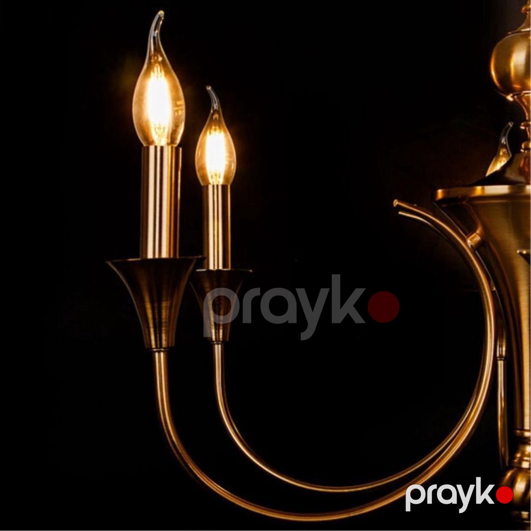 Asma çilçıraq Şəms Aydınlatma 85025-6, 8xE14, antik qızılı, metal, 60x70 sm - 8133- 8 AB — Mallar, Bakı (2)