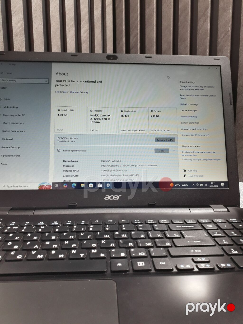 Acer Aspire p256 — Ofis və gündəlik istifadə üçün ideal — Acer, Masazır (5)