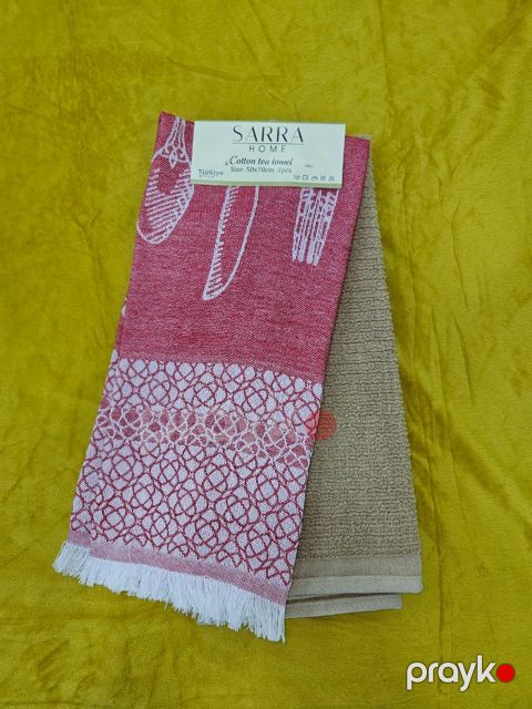 Mətbəx dəsmalı dəsti Sarra Home VM006-0105, pambıq, rəngbərəng, 50x70 sm, 2 əd — Bakı