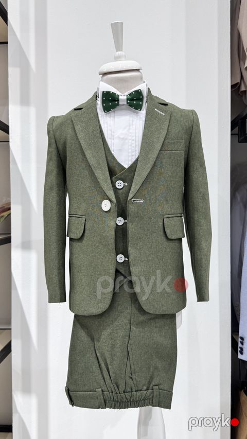 Oğlanlar üçün kostyum, poliester/viskoz/elastan, tünd-yaşıl, ölçü 9 yaş — Bakı