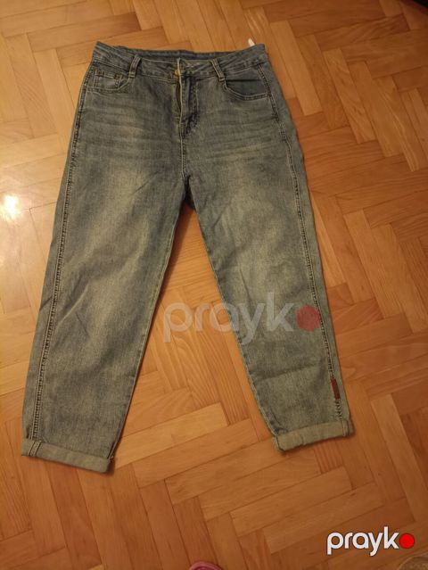 Boz-açıq mavi yuyulma effektli jeans şalvar.Xl ölçüdə. Səliqəli — Bakı