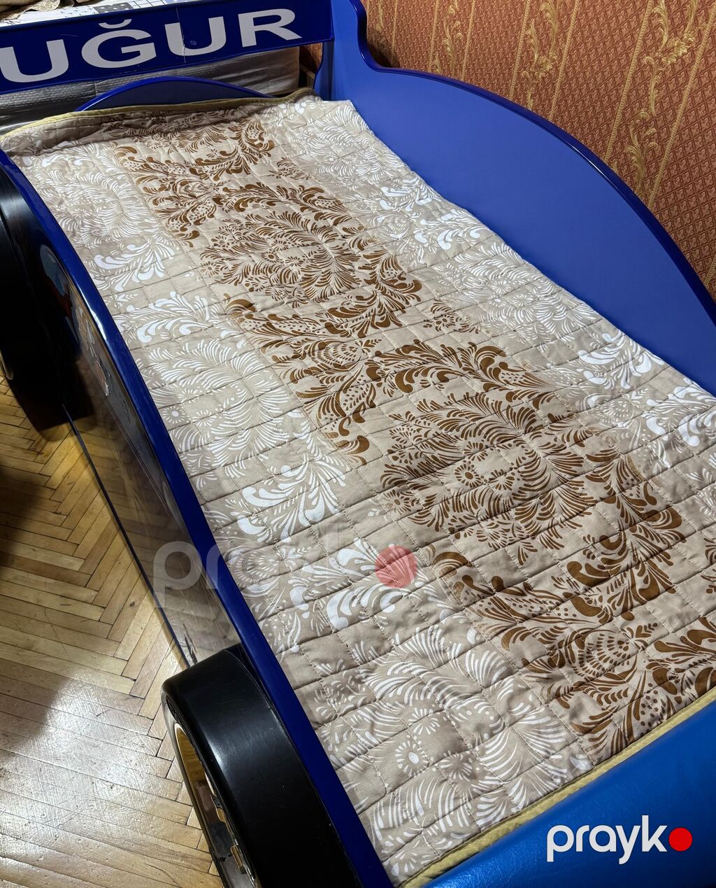 Uşaq üçün avtomobil formalı çarpayı - Rəng: mavi, yan tərəflərdə — Yataqlar, Bakı (3)
