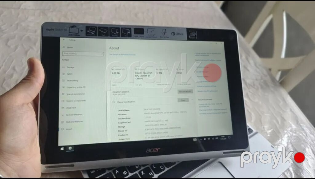 Acer Aspire Switch 10 – 2‑in‑1 planşet/noutbuk Xüsusiyyətlər: - 10.1" — Acer, Masazır (4)