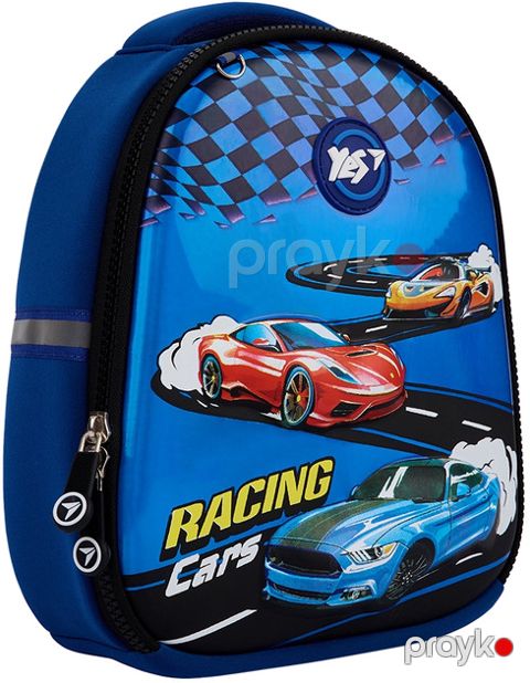Məktəbəqədər bel çantası Yes Racing Cars 550020, EVA/polyester, 25x20x9 sm, göy — Bakı