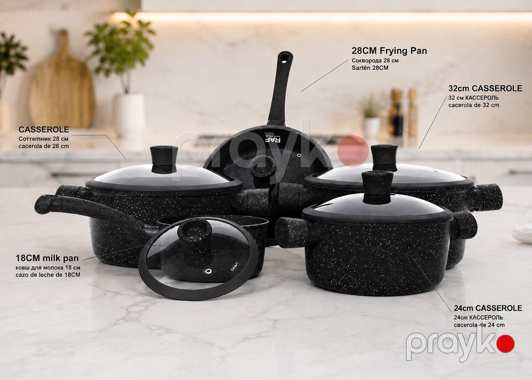 Qab-qacaq dəsti RAF R.030731_RB, qara, 10 parça — Mallar, Bakı