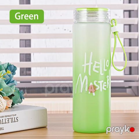 İdman su qabı Hello Master, şüşə, yaşıl, 400 ml — Bakı