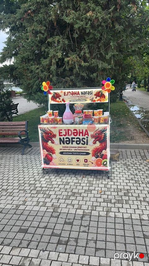 “Ejdəha Nəfəsi” duman çıxaran şirniyyat köşkü və avadanlıqları Hazir — Oğuz