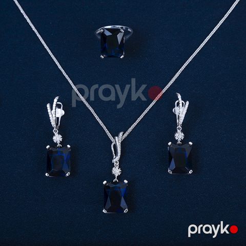 Zinət dəsti kulonlu zəncir, sırğa və üzük Azgold 651 — Bakı