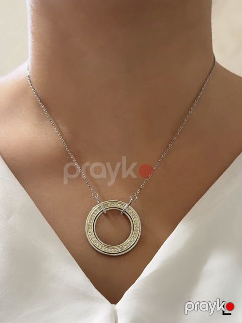 Qadınlar üçün boyunbağı TCS_2890, paslanmaz polad, gümüşü — Bakı