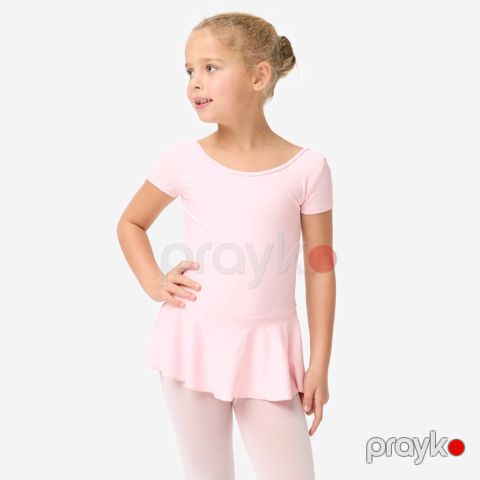 Gimnastika geyimi Domyos yubkalı balet mayosu Çəhrayı — Bakı