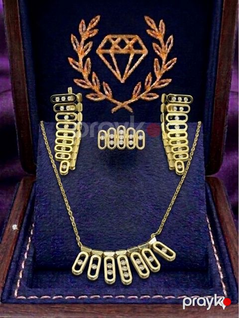 Zinət dəsti boyunbağı, üzük və sırğa Messika 43793085, qızıl 585 əyar — Bakı