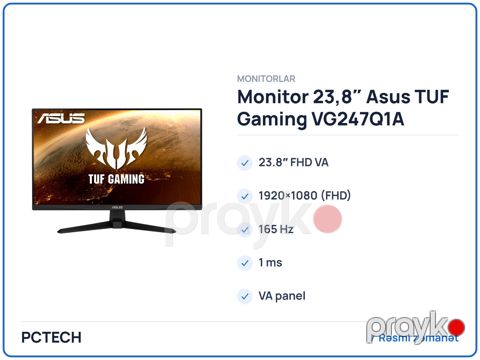 Monitor 23.8″ Asus TUF Gaming VG247Q1A (90LM0751-B01170) — Bakı