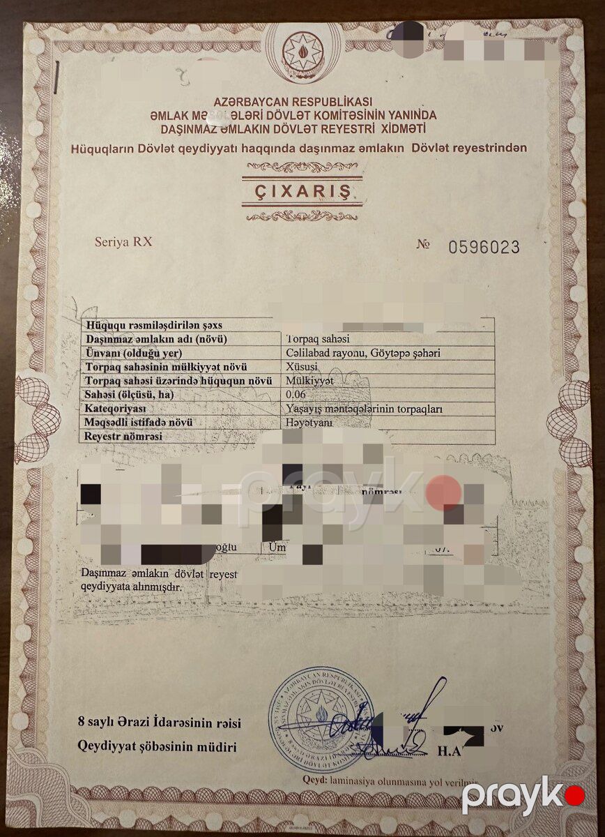 6 sot torpaq sahəsi, Göytəpə qəs — Torpaq, Cəlilabad (5)