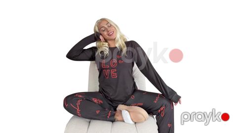 Qadınlar üçün şalvarlı pijama dəsti 9083, qara, parça, ölçü XL — Bakı
