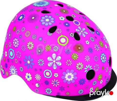 Uşaq qoruyucu dəbilqə Globber Elite Lights Flowers fənər ilə 48-53 sm (XS/S), çəhrayı — Bakı