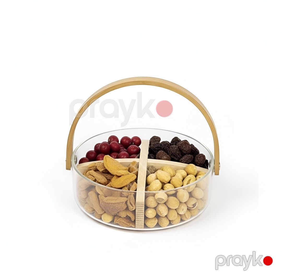 Çərəz qabı NS17 4 bölməli akril/bambuk — Mallar, Bakı (2)