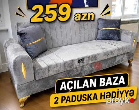 Divan, Yeni, Açılan, Bazalı, Vеlur parça, Şəhərdaxili pulsuz çatdırılma — Digah