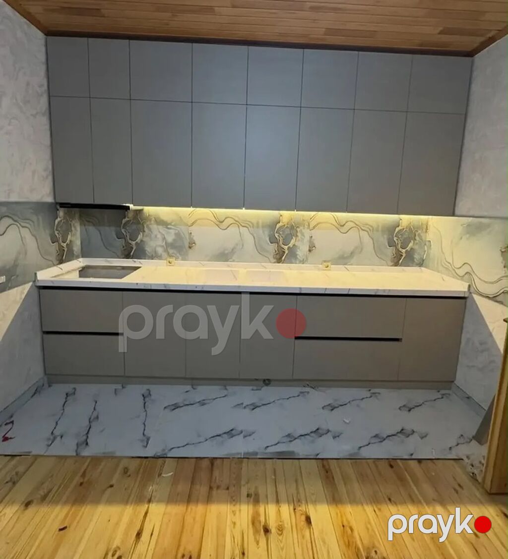 Sifarişlə mətbəx dəsti, Özü çəkən petlələr, Sadə laminat, Ödənişli çatdırılma — Mətbəx mobilyası, Masazır (3)