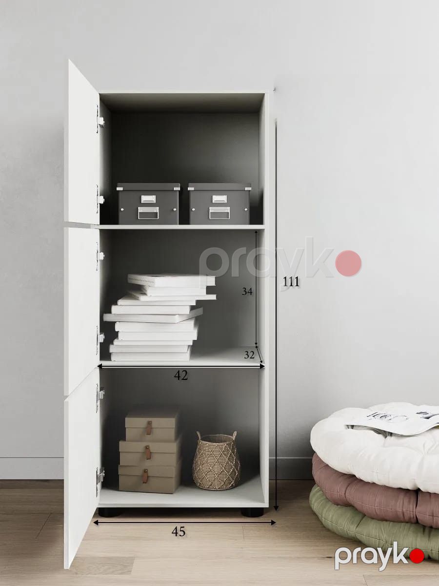 Şkaf 13900585, LDSP/laminat, ağ, 45x111x32 sm — Şkaflar, Bakı (2)