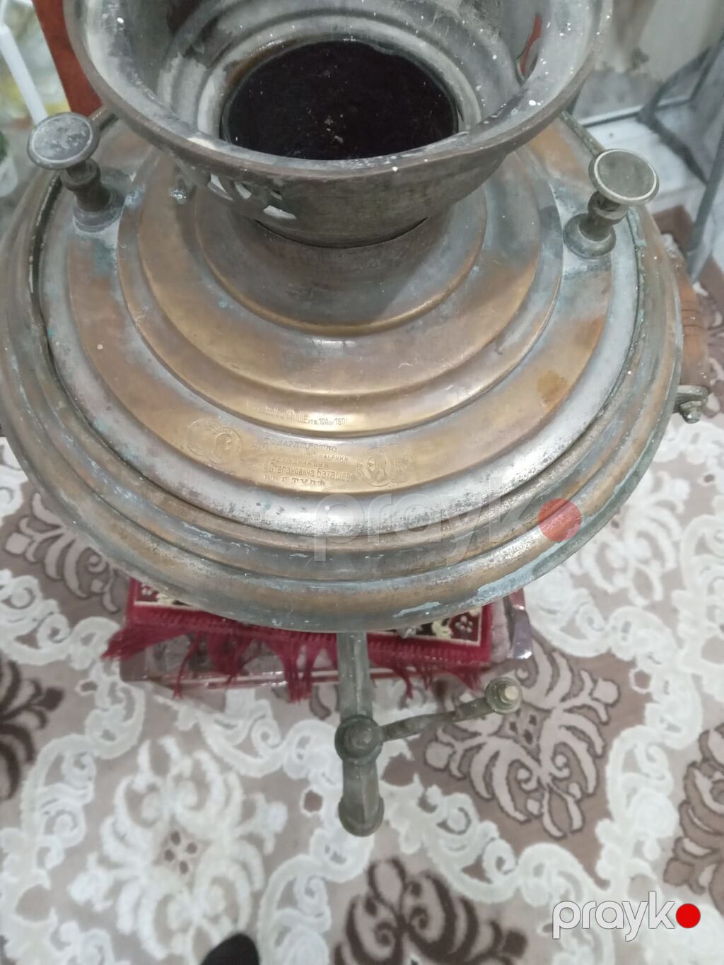 Məhsul: Köhnə tip kömür işləyən samovar Təsvir: - Material: Latun — Samovarlar, Bakı (2)