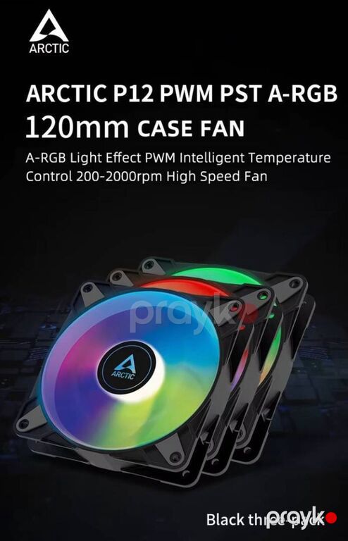 Arctıc P12 PWM PST A-rgb 120mm Case Fan A-rgb 3 in 1 Pack — Kompüterlər və noutbuklar, Bakı (4)