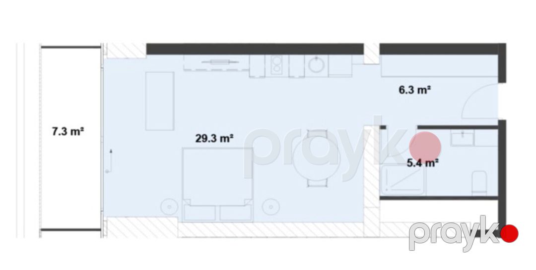 Satılır 1 otaqlı yeni tikili 57.2 m² — Mənzil, Bakı (4)