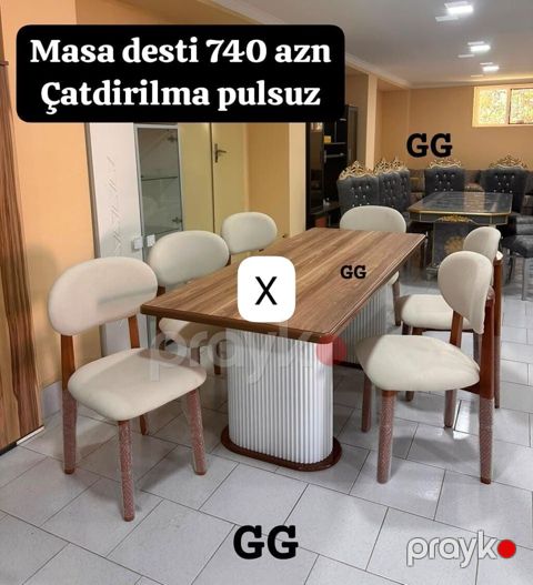 Masa dəsti – 740 AZN Çatdırılma pulsuz Təsvir: - Dördkünc yemək — Bakı