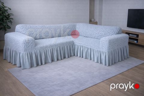 Divan örtüyü DH2, jakkard, açıq boz — Bakı