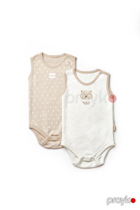Oğlanlar üçün 2 ədədli bodi dəsti BabyCosy CSY8100, rəngbərəng, pambıq, ölçü 9-12 ay — Bakı