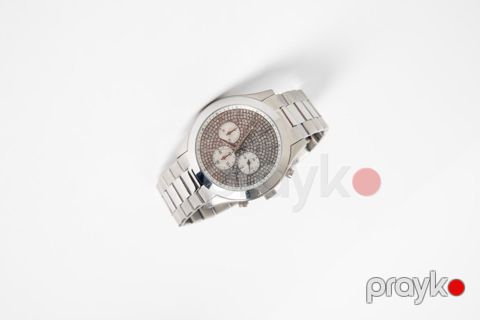 Qadın qol saatı No Brand Silver-Tone Slim Runway Chronograph — Bakı