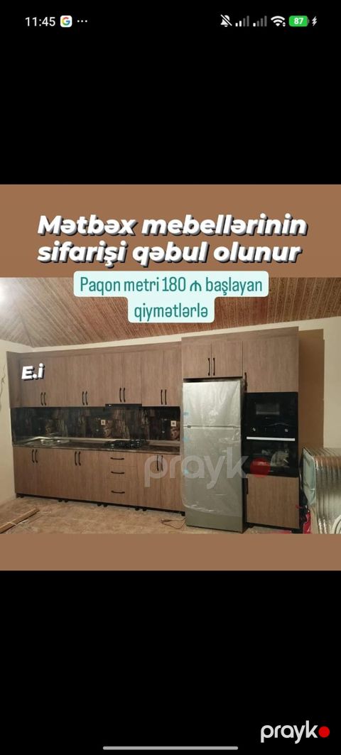 Mətbəx mebellərinin sifarişi qəbul olunur. - Fərdi dizayn: ölçü — Bakı