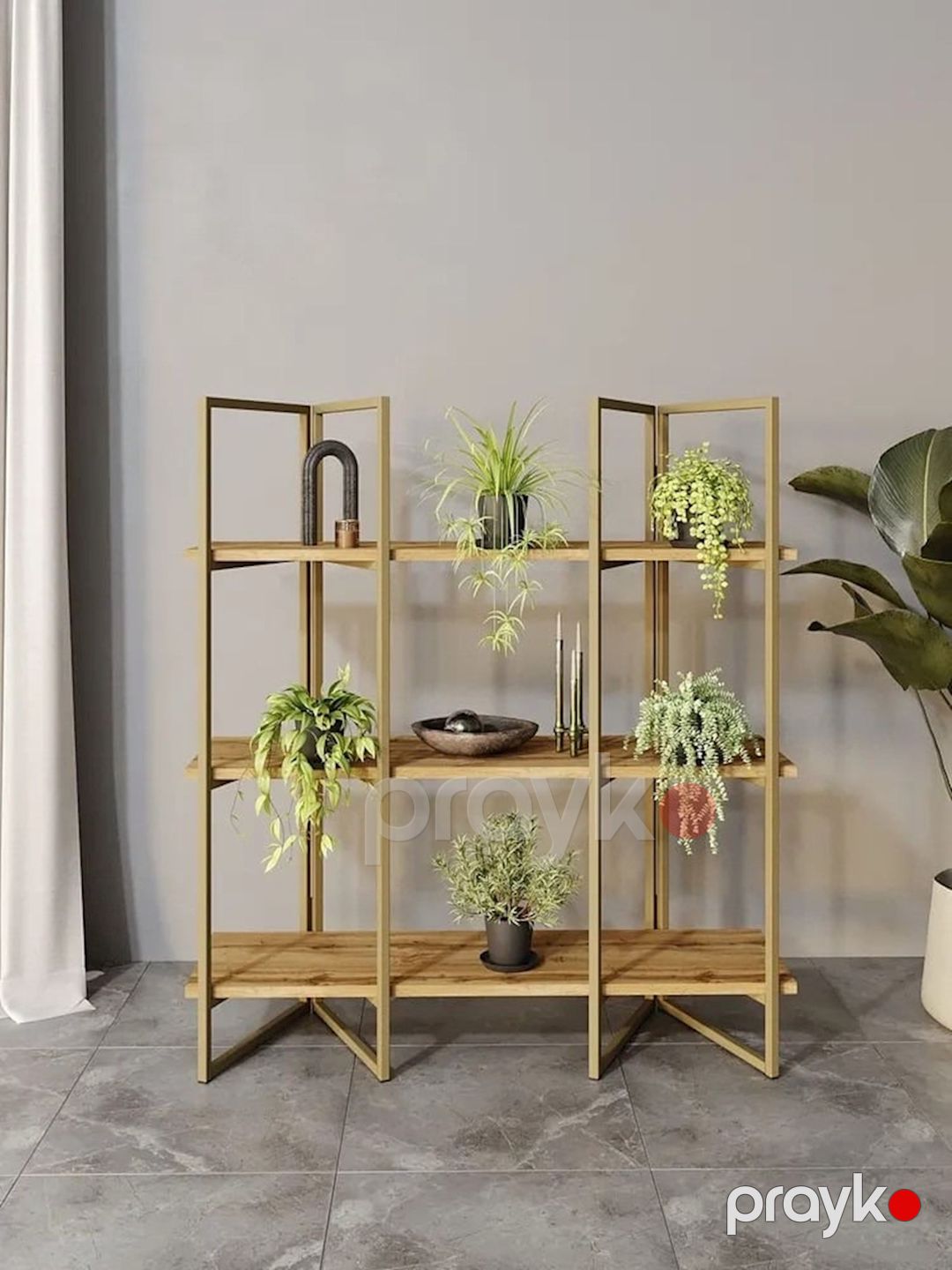 Stellaj 3563_LoftSizGVotan, 90x30x100 sm, Ldsp, qəhvəyi — Mallar, Bakı (3)