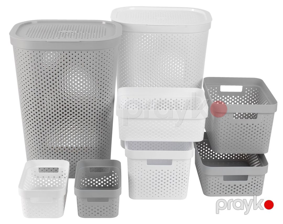 Saxlama üçün səbət Jysk Infinity 17 l, plastik, ağ — Mallar, Bakı (2)