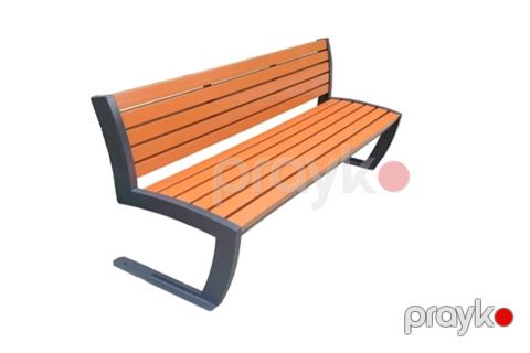 Kompozit skamya Azpark APP-10, qəhvəyi, kompozit/metal, 180x60x85 sm — Bakı