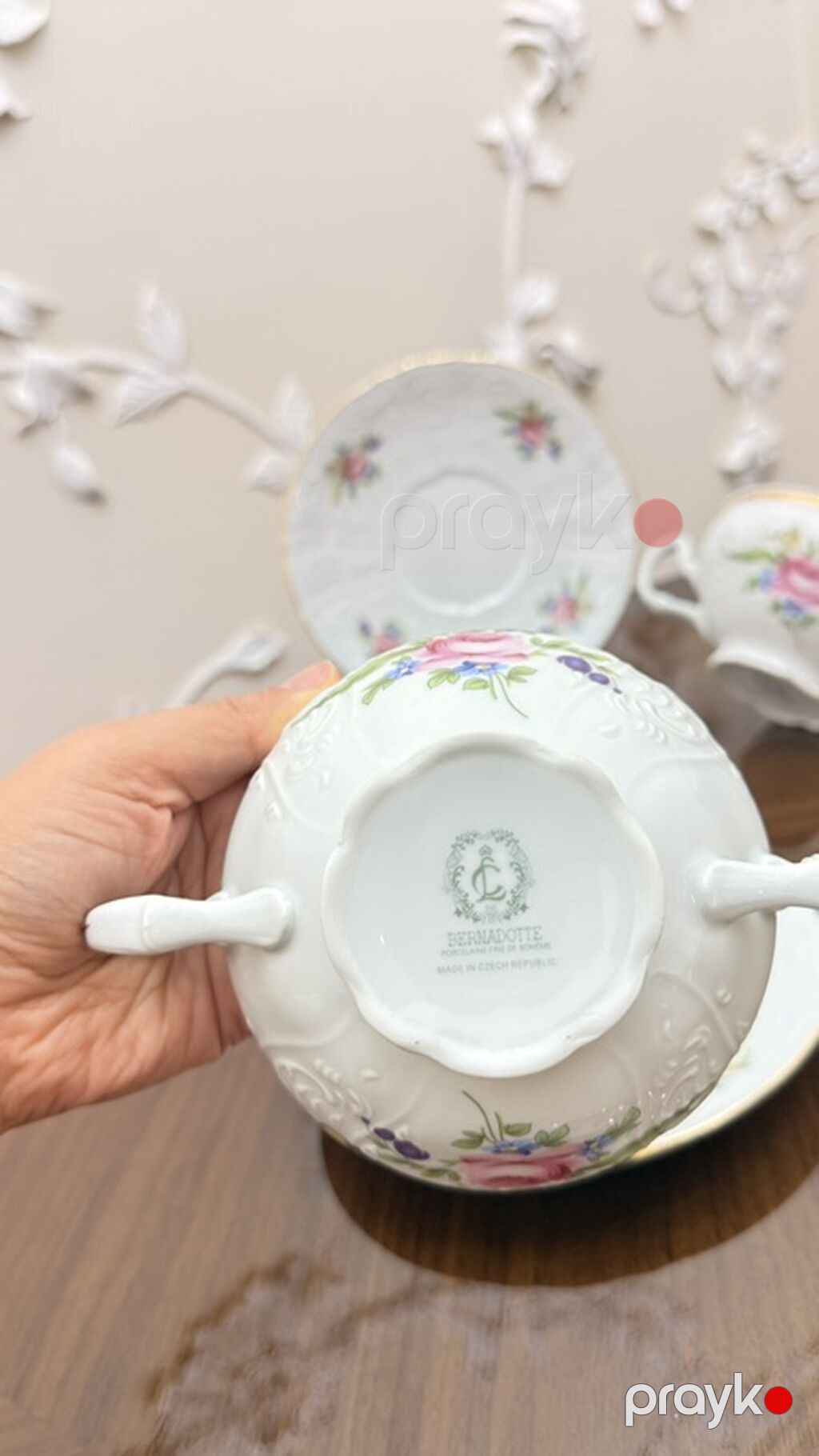 Çay dəsti, rəng - Ağ, Farfor, Çexiya — Süfrə qabı, Bakı (3)