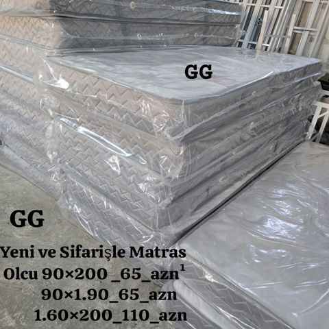 Yeni və sifarişlə matrasslar Ölçülər və qiymətlər (AZN): - 90×200 — Döşəklər
